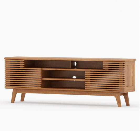 JV Aaron Mid-Century Modern Solid Teak wood TV Media Cabinet