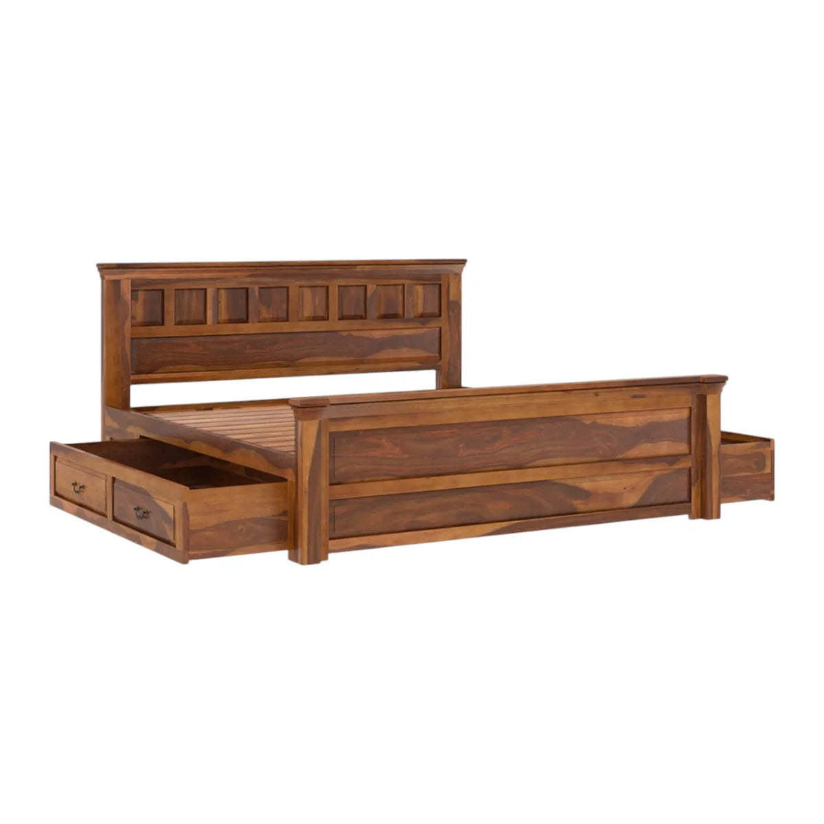 jodhpur vriksh sheesham Wood Drawers Storage Bed Honey Finish