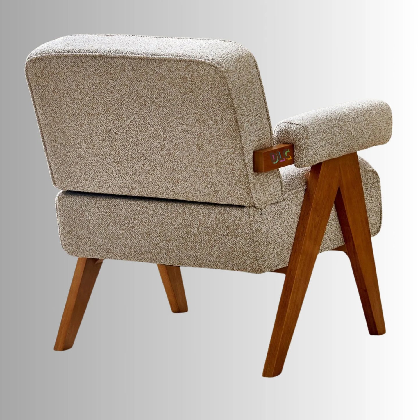 Elara Comfort Solid Wood Accent Chair | Premium Fabric Lounge Chair | Jodhpur Vriksh