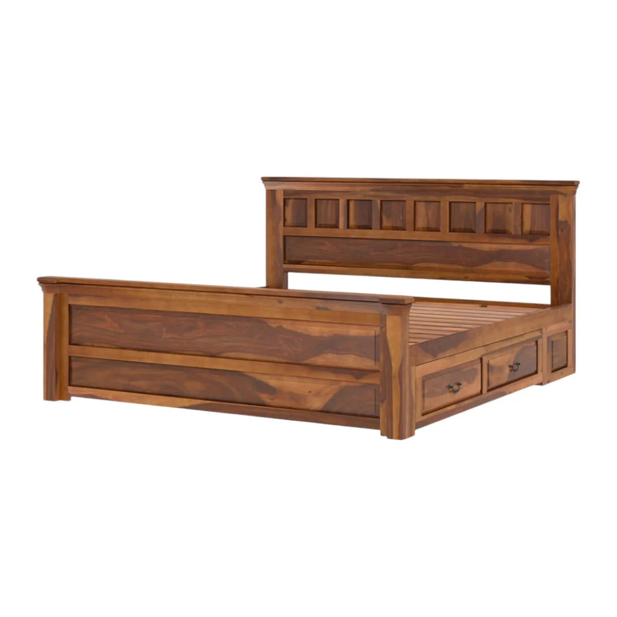 jodhpur vriksh sheesham Wood Drawers Storage Bed Honey Finish