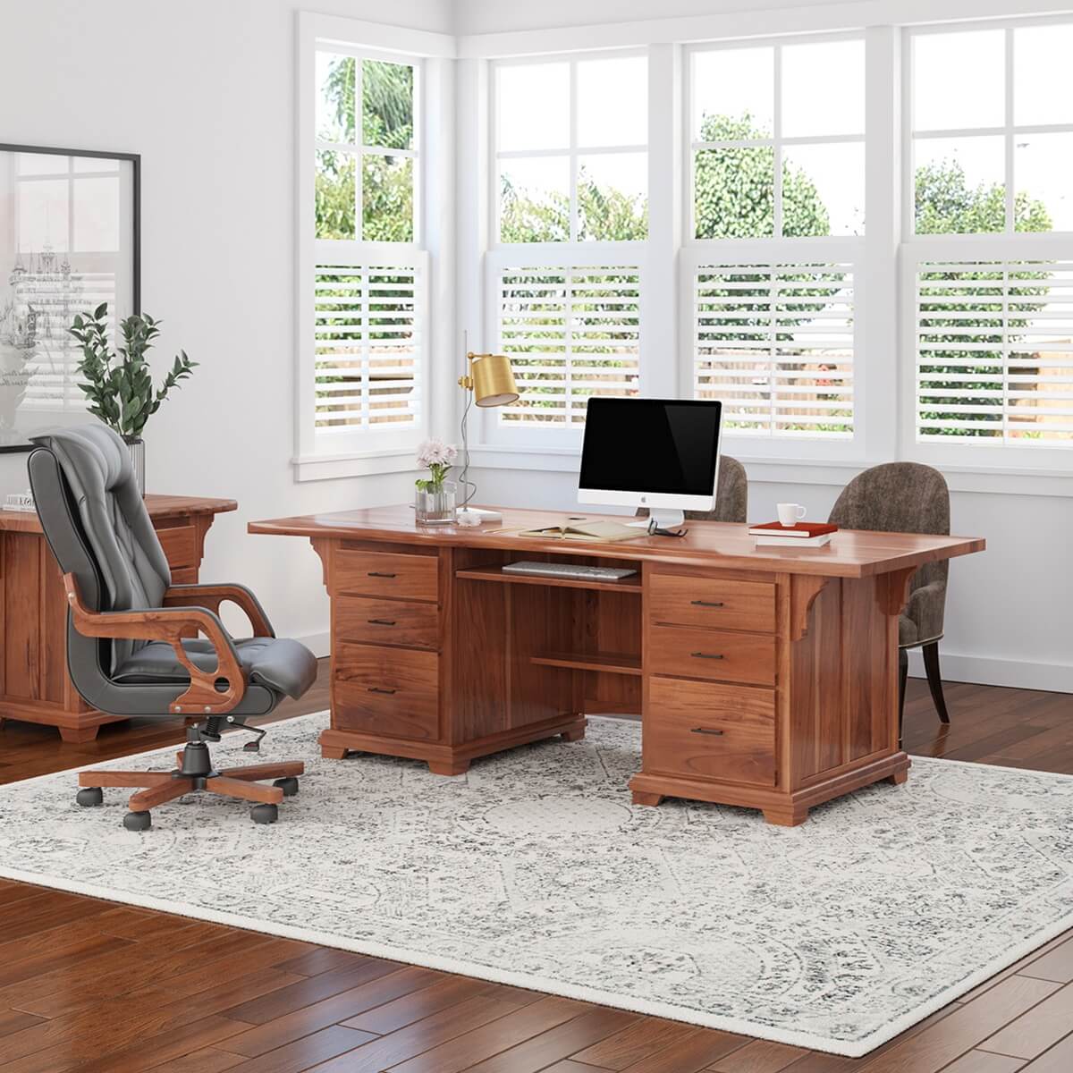 Jodhpur Vriksh Ace Large Solid Wood Home Office Executive Desk
