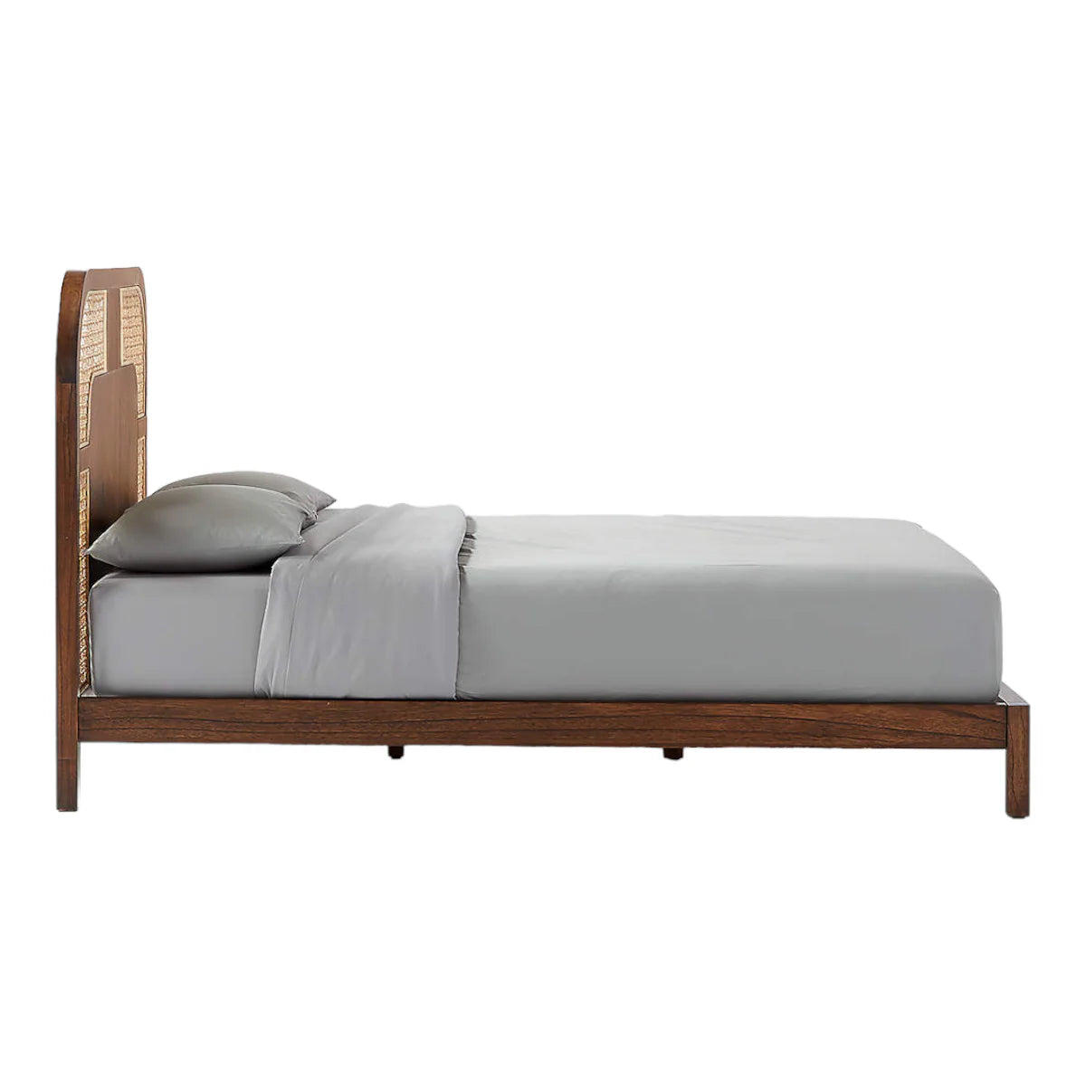 CP Teak Wood & Rattan King Size Bed